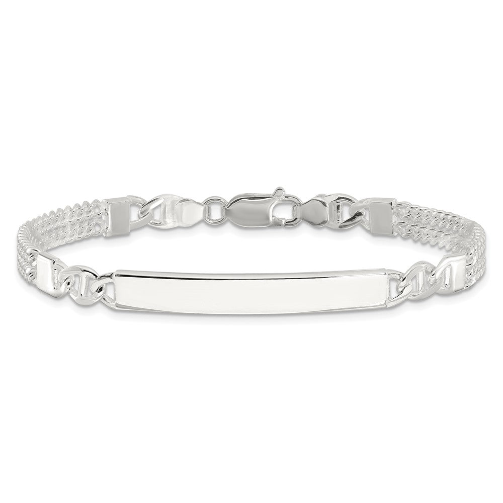Sterling Silver Double Strand Curb Link 8in Id Bracelet