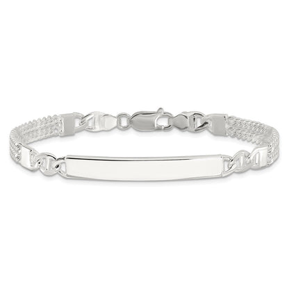 Sterling Silver Double Strand Curb Link 8in Id Bracelet