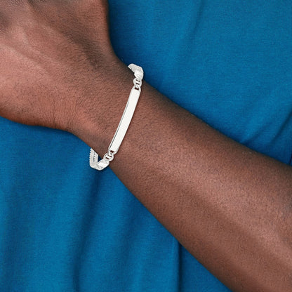 Sterling Silver Double Strand Curb Link 8in Id Bracelet