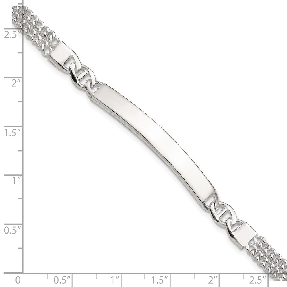 Sterling Silver Double Strand Curb Link 8in Id Bracelet