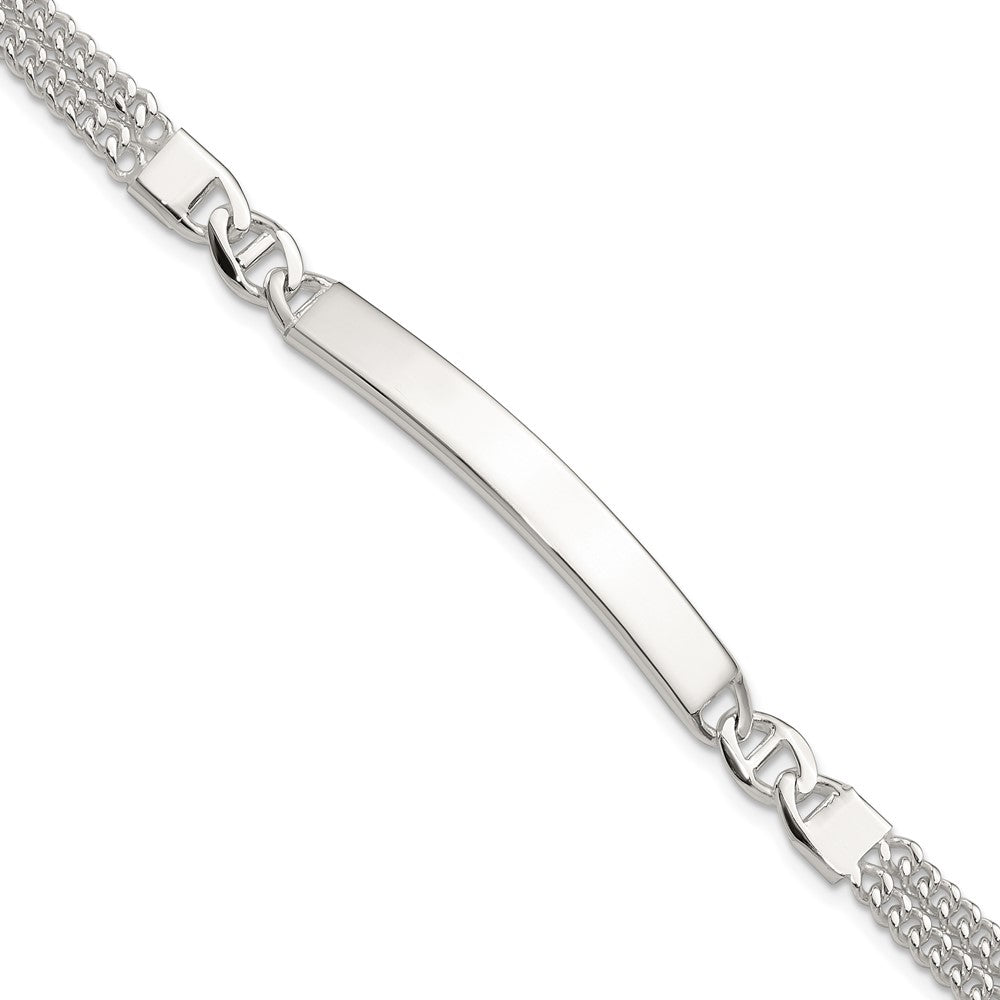 Sterling Silver Double Strand Curb Link 8in Id Bracelet