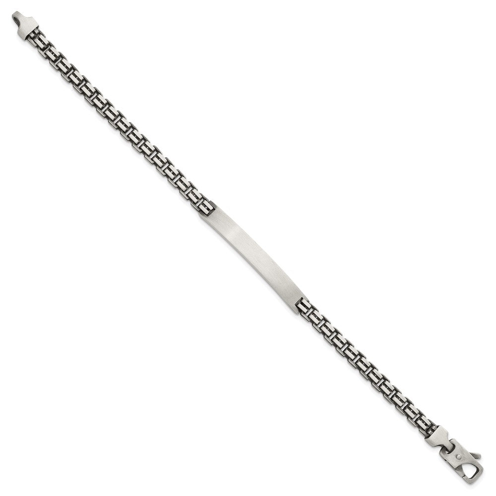 Sterling Silver Antiqued Brushed Box Link Plate 6mm 8in Id Bracelet