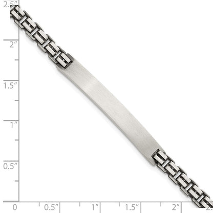 Sterling Silver Antiqued Brushed Box Link Plate 6mm 8in Id Bracelet