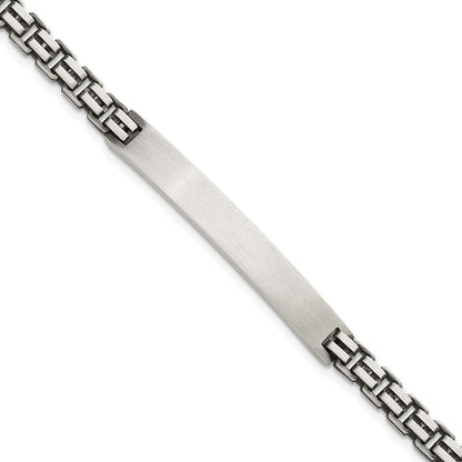 Sterling Silver Antiqued Brushed Box Link Plate 6mm 8in Id Bracelet