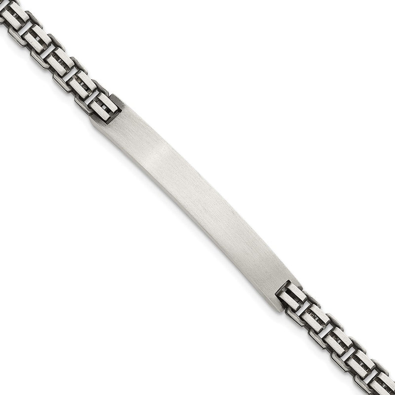 Sterling Silver Antiqued Brushed Box Link Plate 6mm 8in Id Bracelet