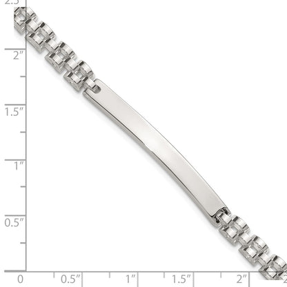 Sterling Silver Polished 8in Men's Id Bracelet