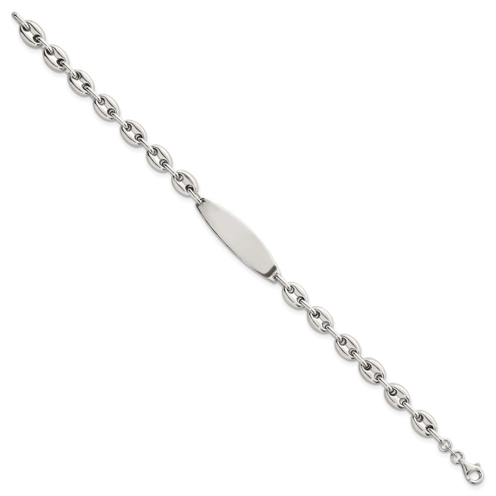 Sterling Silver Polished 6.25mm Anchor Link 7.25 Inch Id Bracelet