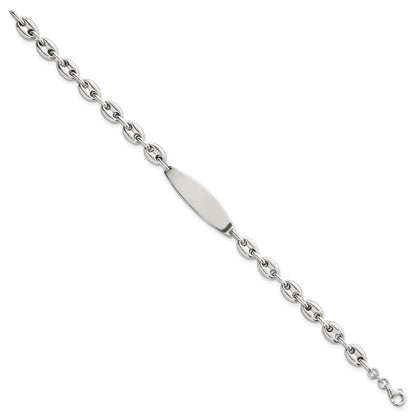 Sterling Silver Polished 6.25mm Anchor Link 7.25 Inch Id Bracelet