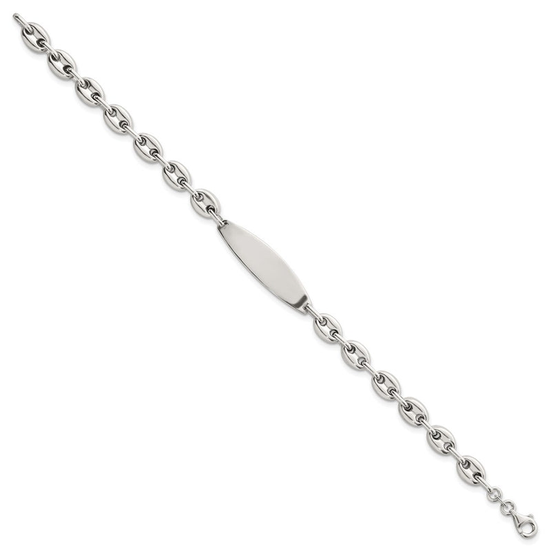 Sterling Silver Polished 6.25mm Anchor Link 7.25 Inch Id Bracelet