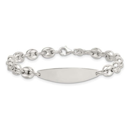 Sterling Silver Polished 6.25mm Anchor Link 7.25 Inch Id Bracelet