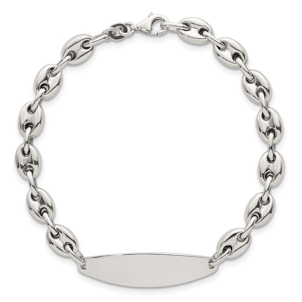 Sterling Silver Polished 6.25mm Anchor Link 7.25 Inch Id Bracelet