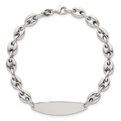 Sterling Silver Polished 6.25mm Anchor Link 7.25 Inch Id Bracelet