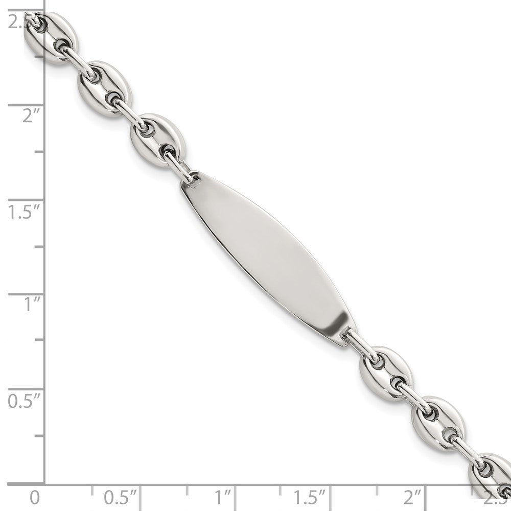Sterling Silver Polished 6.25mm Anchor Link 7.25 Inch Id Bracelet