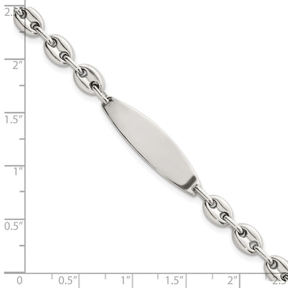 Sterling Silver Polished 6.25mm Anchor Link 7.25 Inch Id Bracelet