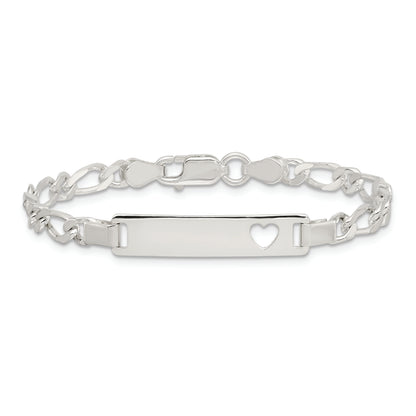 6 Inch Sterling Silver Baby Id In Bracelet