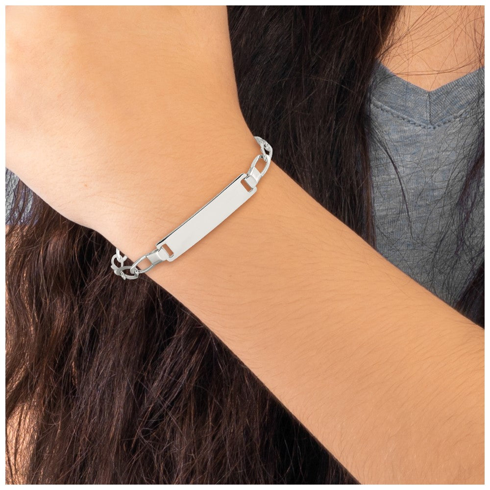 5.5 Inch Sterling Silver Polished Engraveable Childrens Id Bracelet