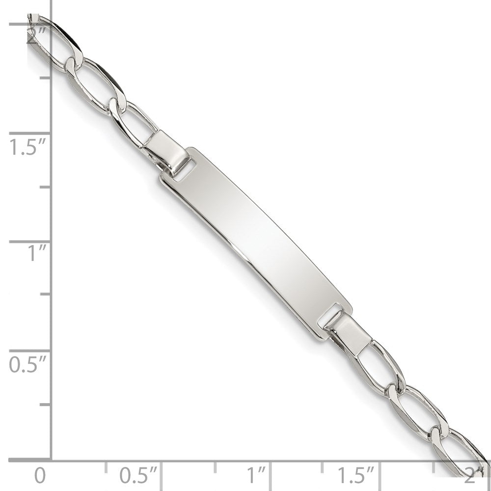 5.5 Inch Sterling Silver Polished Engraveable Childrens Id Bracelet