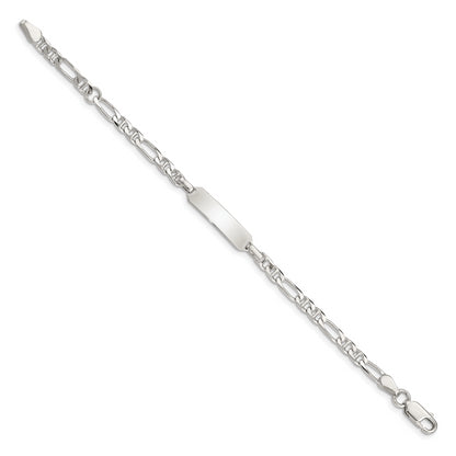 5 Inch Sterling Silver Childrens Id Anchor 5In Plus 1In Ext Link Bracelet