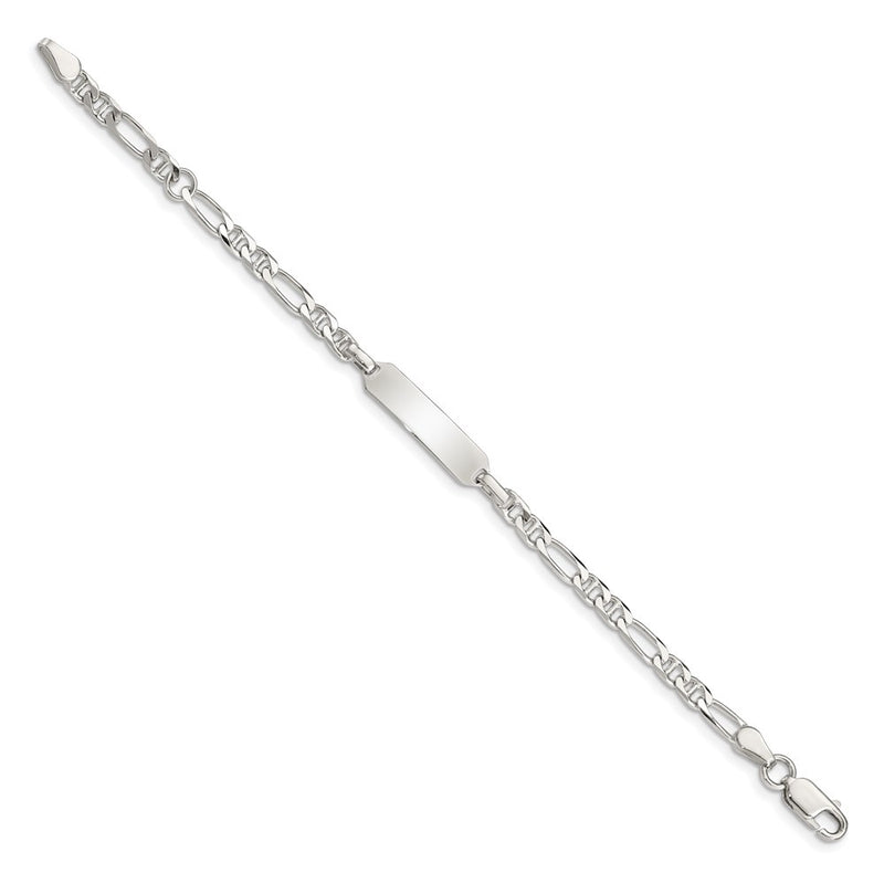 5 Inch Sterling Silver Childrens Id Anchor 5In Plus 1In Ext Link Bracelet