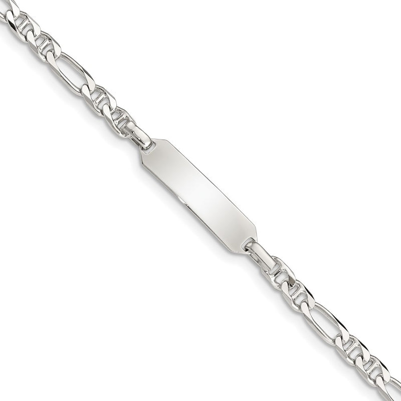 5 Inch Sterling Silver Childrens Id Anchor 5In Plus 1In Ext Link Bracelet