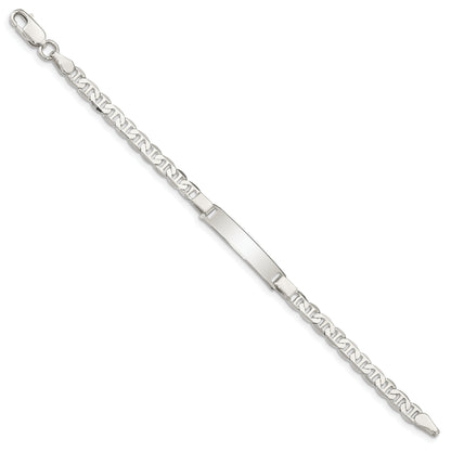 5.5 Inch Sterling Silver Engraveable Childrens Id Anchor Link Bracelet