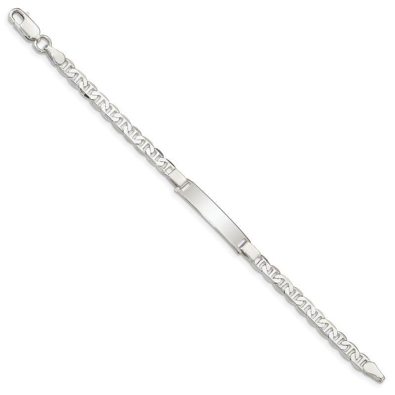 5.5 Inch Sterling Silver Engraveable Childrens Id Anchor Link Bracelet