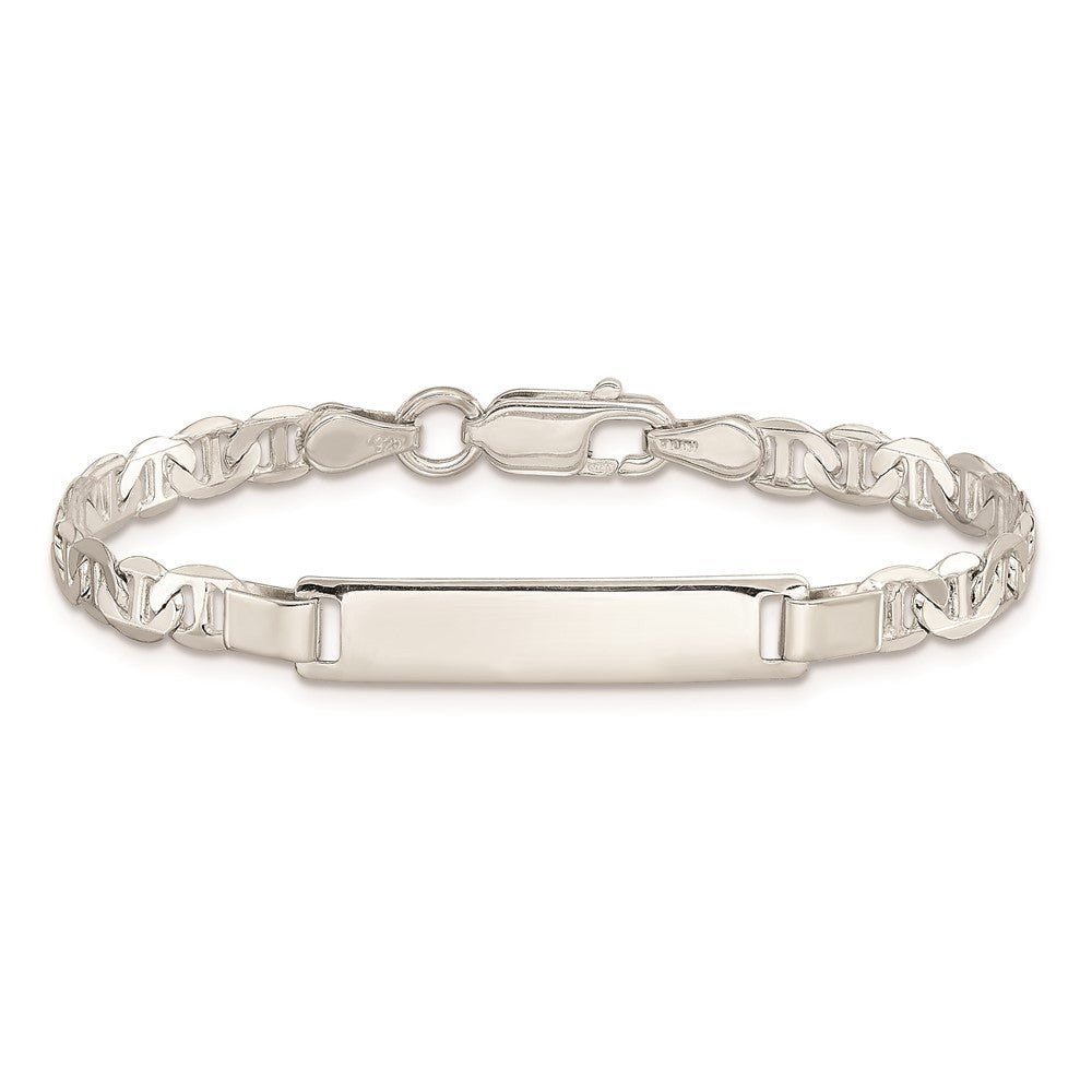 6 Inch Sterling Silver Engraveable Childrens Id Anchor Link Bracelet