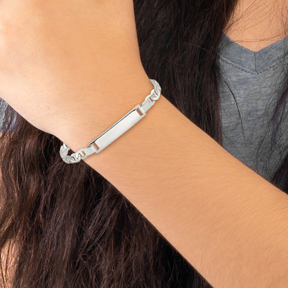5.5 Inch Sterling Silver Engraveable Childrens Id Anchor Link Bracelet