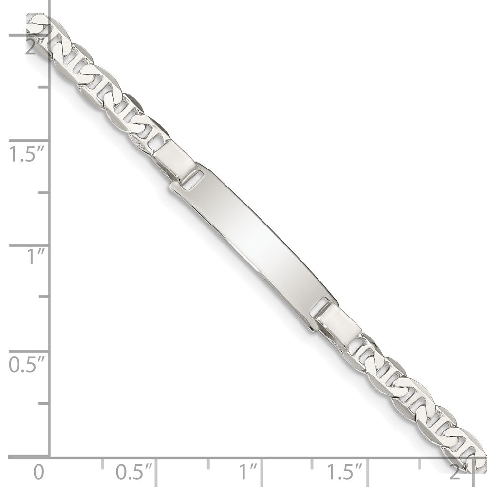 6 Inch Sterling Silver Engraveable Childrens Id Anchor Link Bracelet