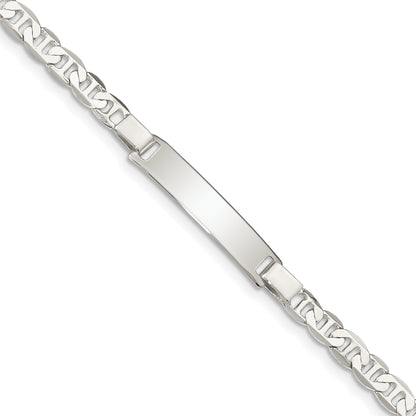 5.5 Inch Sterling Silver Engraveable Childrens Id Anchor Link Bracelet