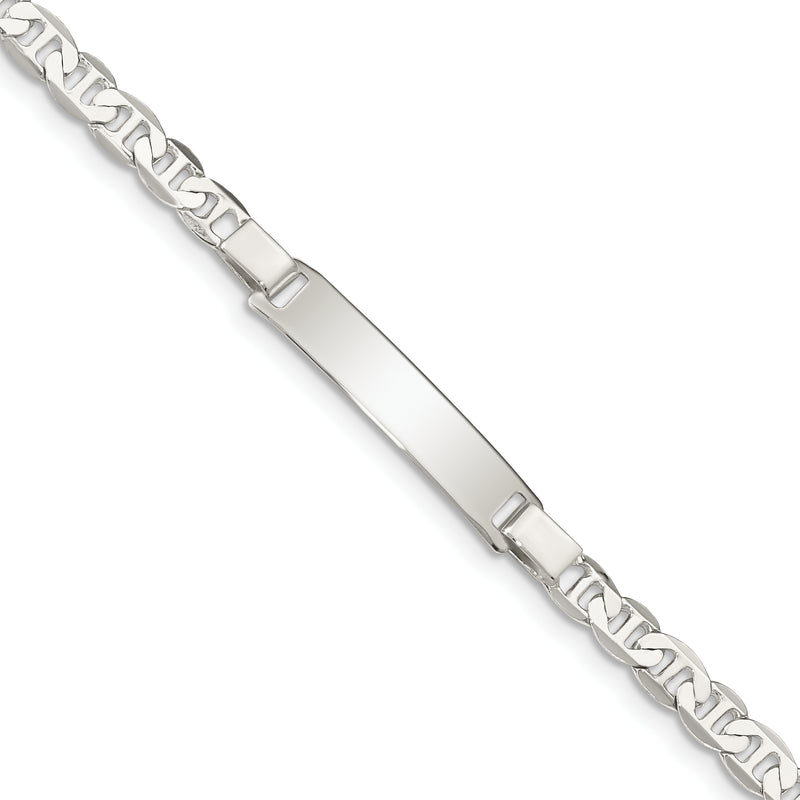 5.5 Inch Sterling Silver Engraveable Childrens Id Anchor Link Bracelet