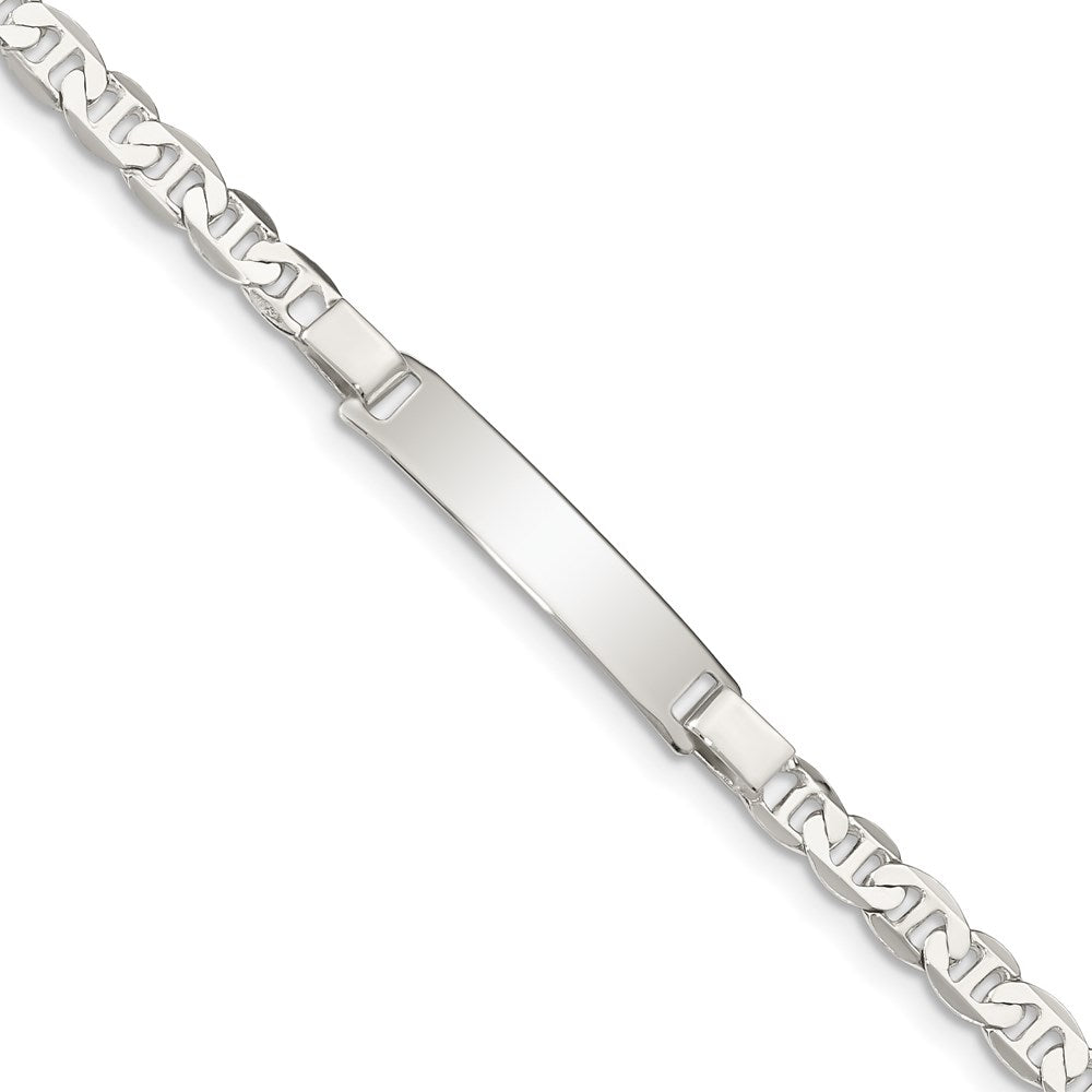 6 Inch Sterling Silver Engraveable Childrens Id Anchor Link Bracelet