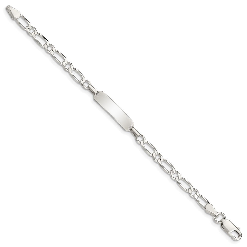 6 Inch Sterling Silver 6Inch Polished Engraveable Childrens Id Bracelet