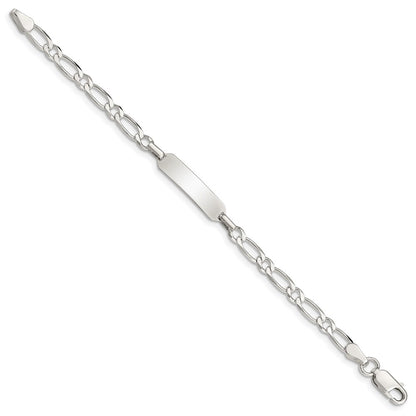 6 Inch Sterling Silver 6Inch Polished Engraveable Childrens Id Bracelet