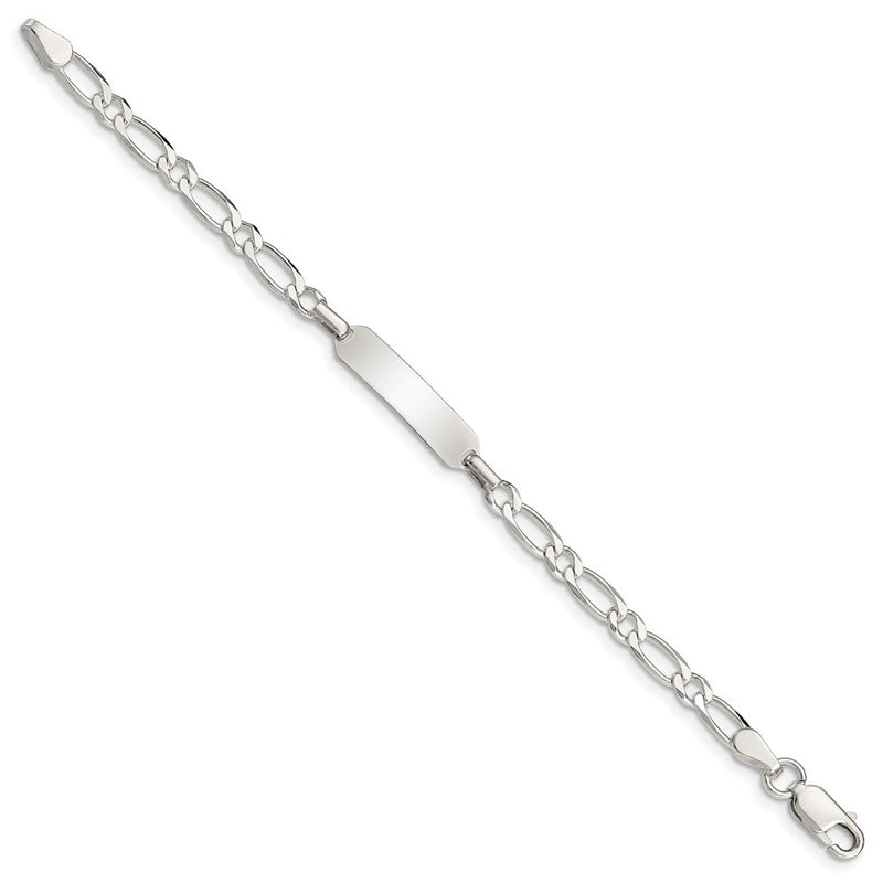 6 Inch Sterling Silver 6Inch Polished Engraveable Childrens Id Bracelet