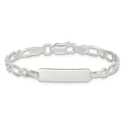 6 Inch Sterling Silver 6Inch Polished Engraveable Childrens Id Bracelet