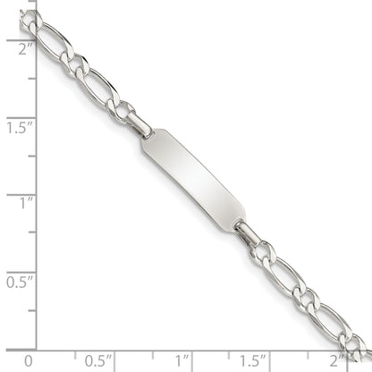 5.5 Inch Sterling Silver Polished Engraveable Childrens Id Bracelet