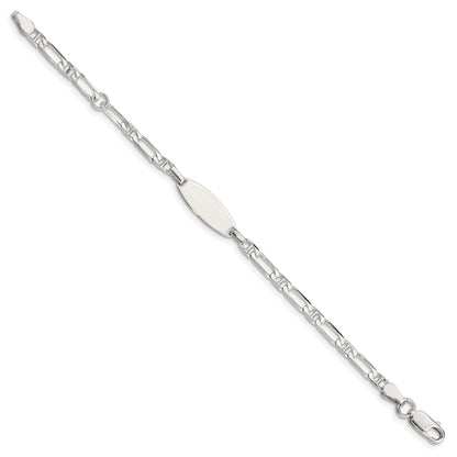 5 Inch Sterling Silver Polished Engraveable 5In Plus 1In Ext Childrens Id Bracelet
