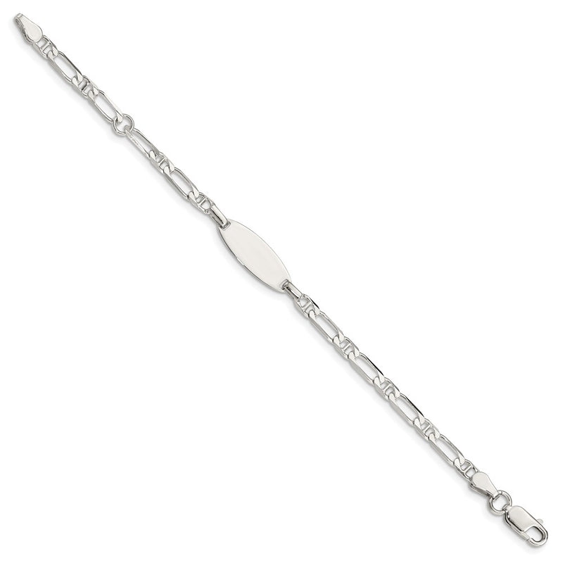 5 Inch Sterling Silver Polished Engraveable 5In Plus 1In Ext Childrens Id Bracelet