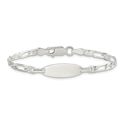 5 Inch Sterling Silver Polished Engraveable 5In Plus 1In Ext Childrens Id Bracelet