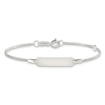 5 Inch Sterling Silver Childrens 5In Plus 1In Ext Id Curb Link Bracelet