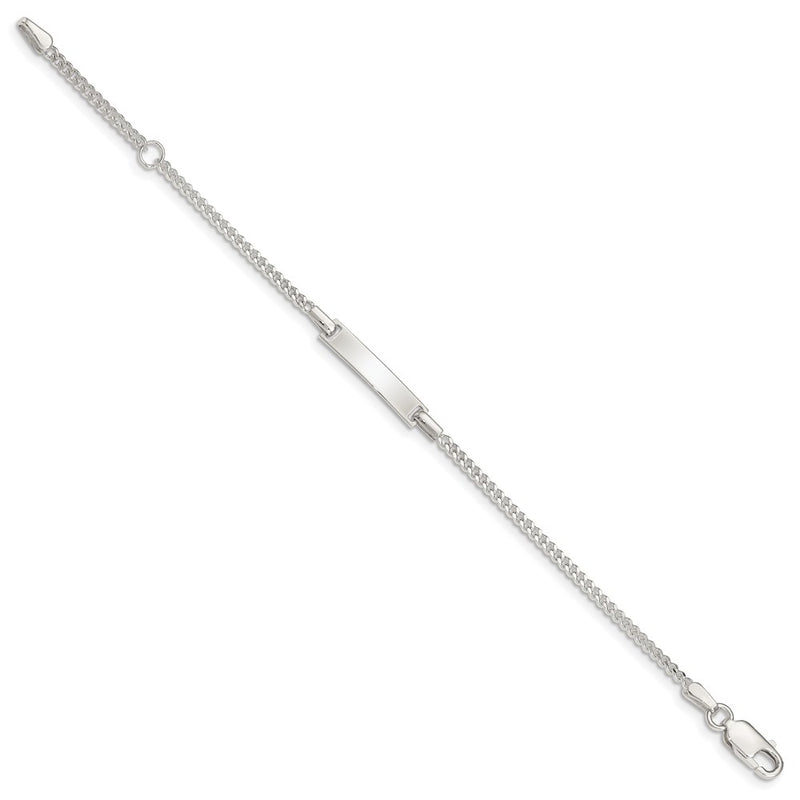 5 Inch Sterling Silver Polished Childrens Id Curb Link 5In Plus 1In Ext. Bracelet
