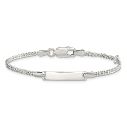 5 Inch Sterling Silver Polished Childrens Id Curb Link 5In Plus 1In Ext. Bracelet