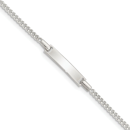 5 Inch Sterling Silver Polished Childrens Id Curb Link 5In Plus 1In Ext. Bracelet
