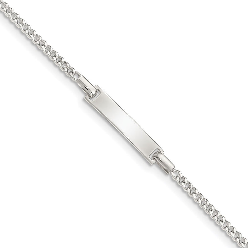 5 Inch Sterling Silver Polished Childrens Id Curb Link 5In Plus 1In Ext. Bracelet