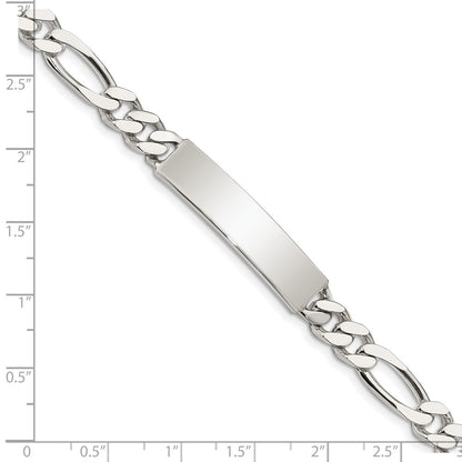 8.5 Inch Sterling Silver Polished Engraveable Figaro Link Id Bracelet