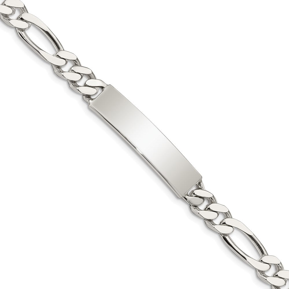 8.5 Inch Sterling Silver Polished Engraveable Figaro Link Id Bracelet