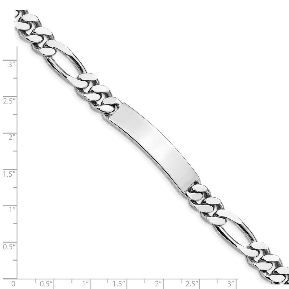 8.5 Inch Sterling Silver Polished Engraveable Figaro Link Id Bracelet