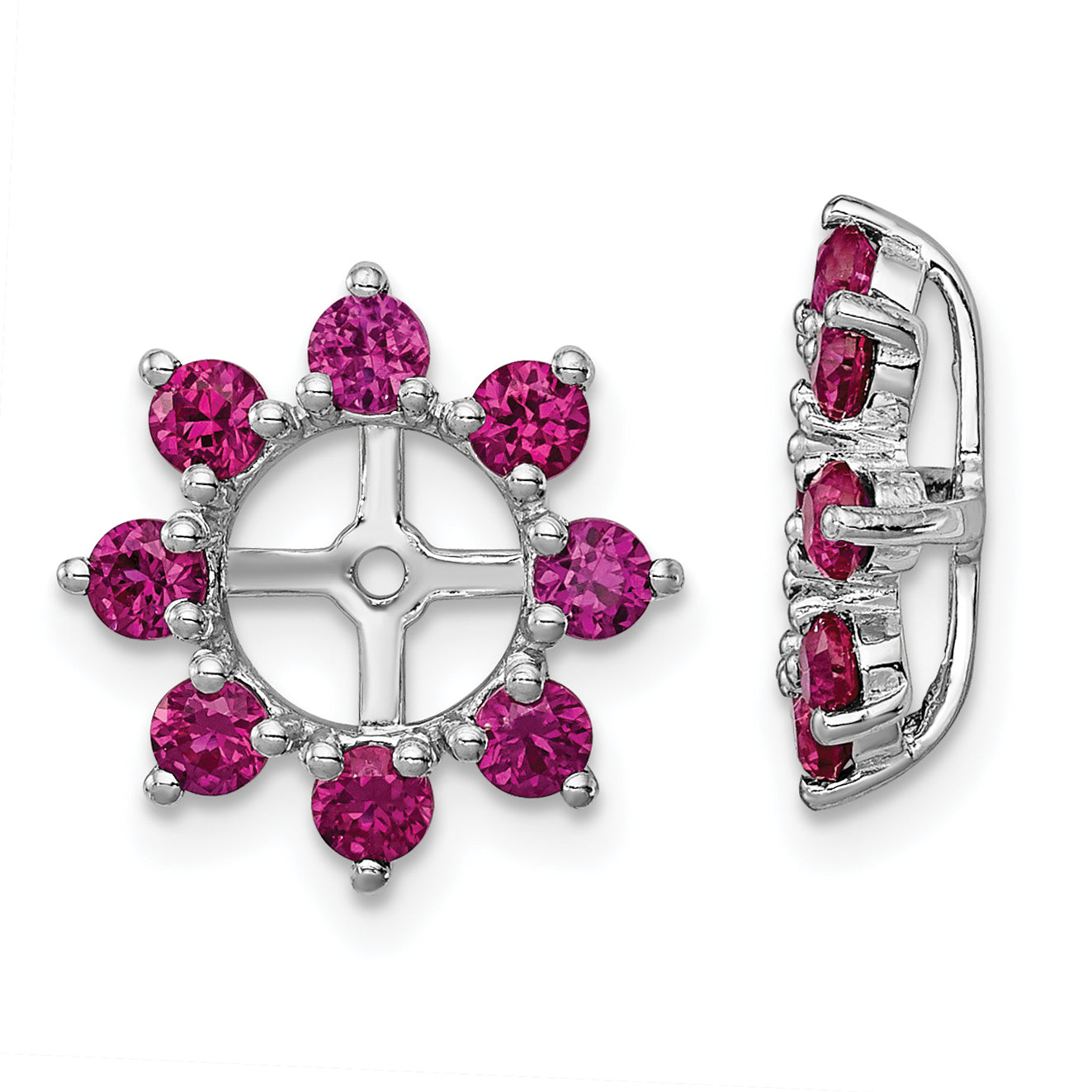 Goldia Winshell Sterling Silver Rhodium Created Ruby Earring Jacket | Goldia.com