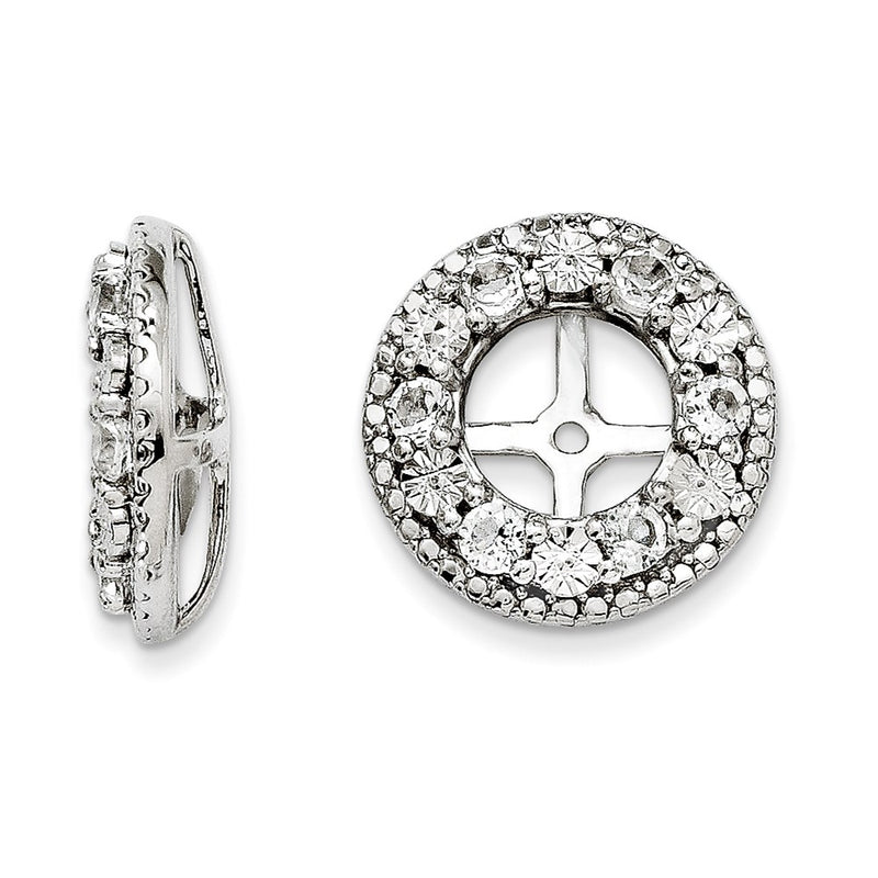 Sterling Silver Rhodium White Topaz Earring Jacket